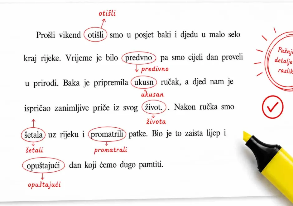 Lektura teksta: ispravci, povećalo i marker